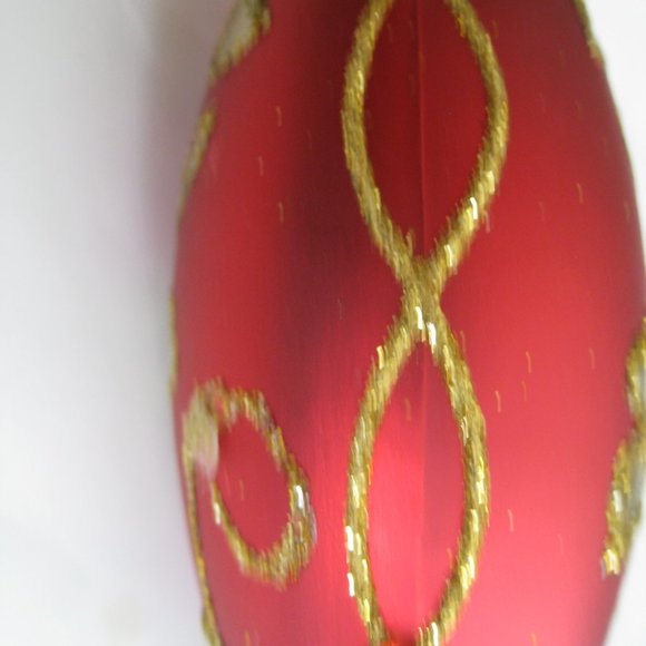 Irish Ireland Shamrock Teardrop Christmas Ornament Set of 2 Red Green Gold - Picture 9 of 14